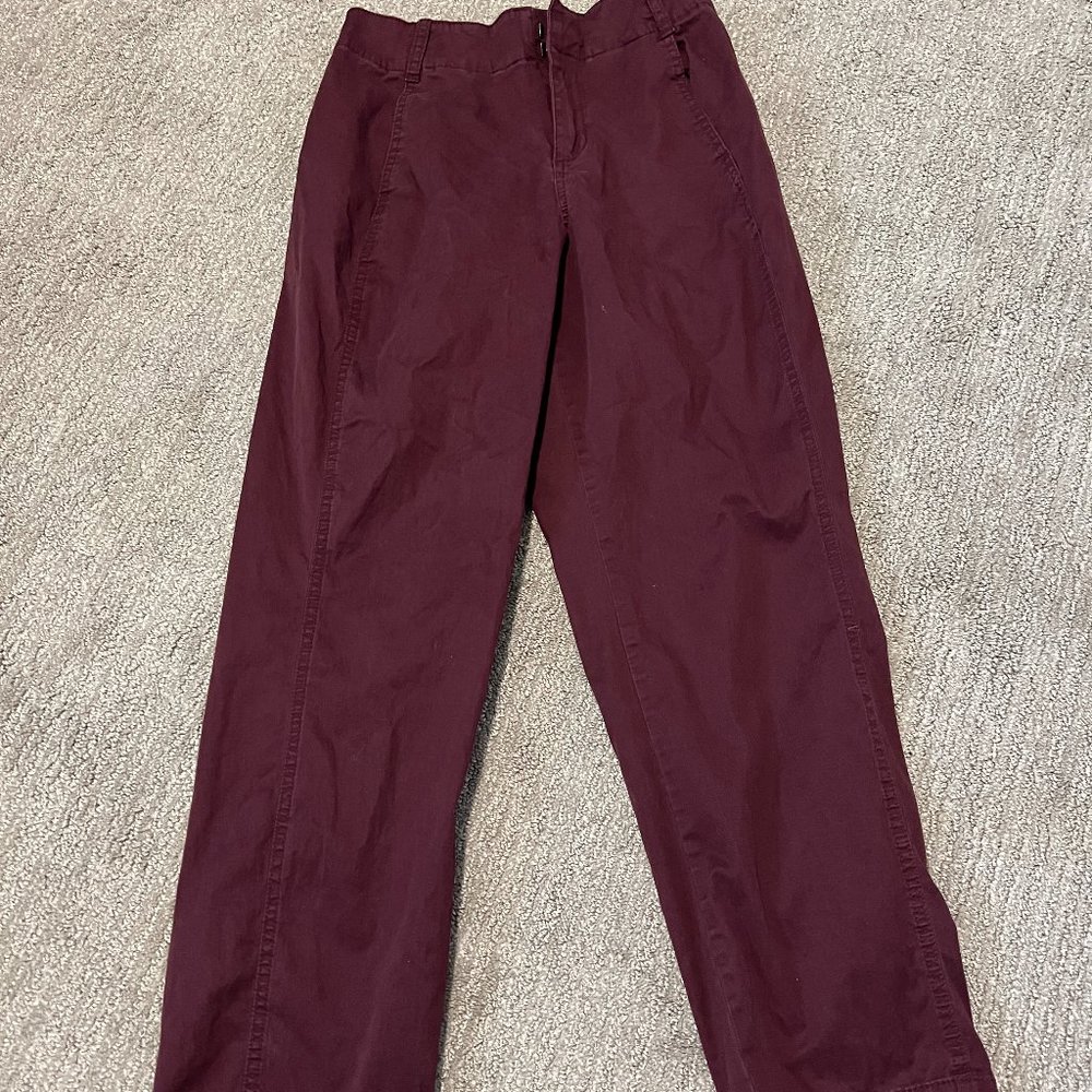 A NEW DAY Burgundy Fitted Chino Pants Red Stretch Size 2